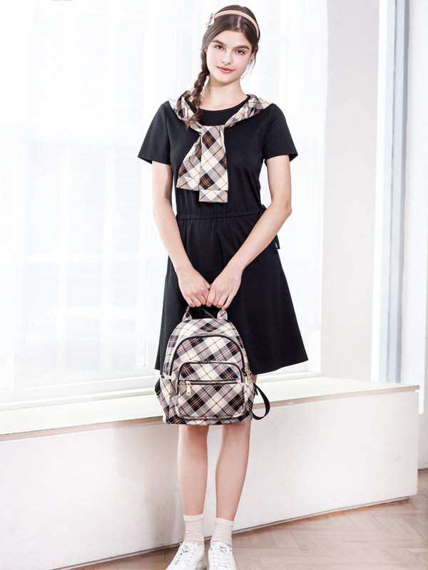 連帽短袖休閒洋裝