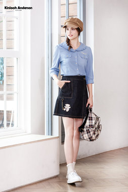 微披領夾荷葉七分袖上衣-