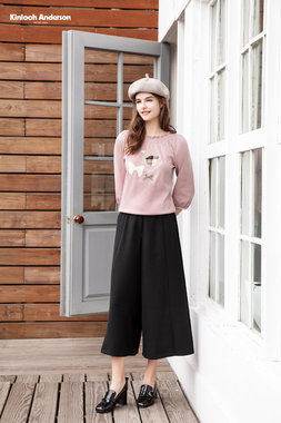 一字領胸口格布蝴蝶結裝飾上衣-