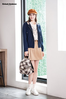 大口袋連帽內格棉質外套-